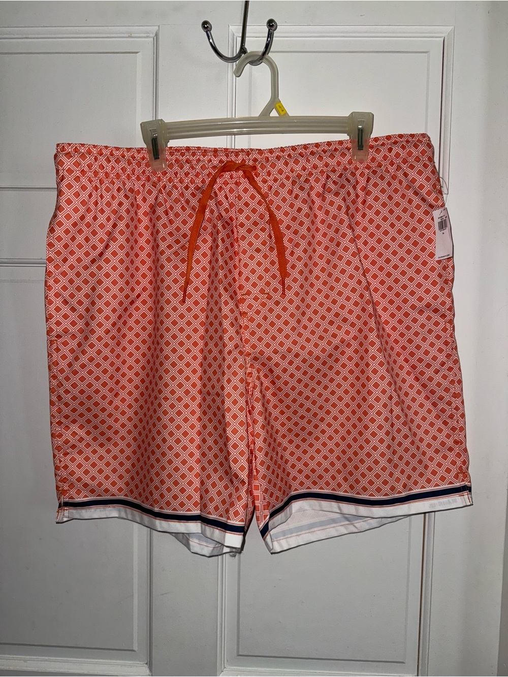 Old Navy Orange Geometric Swim Shorts with Contrast Trim